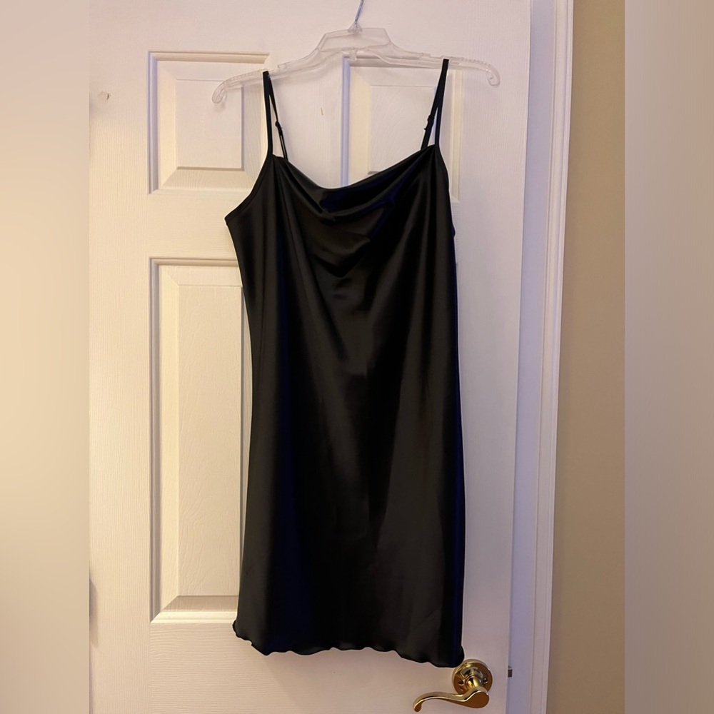 Bebe black satin dress